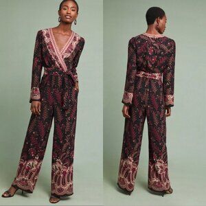 Anthropologie One September Printed Long Sleeve Breezeway Jumpsuit